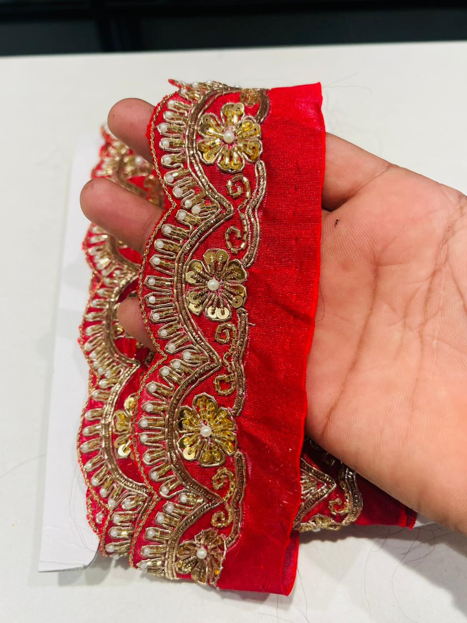 K.R KASAT - Red Colour Lace